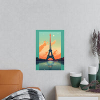 Paris Eiffelturm Poster - Illustration des Eiffelturms in Paris - Poster bei HappyHugPixels