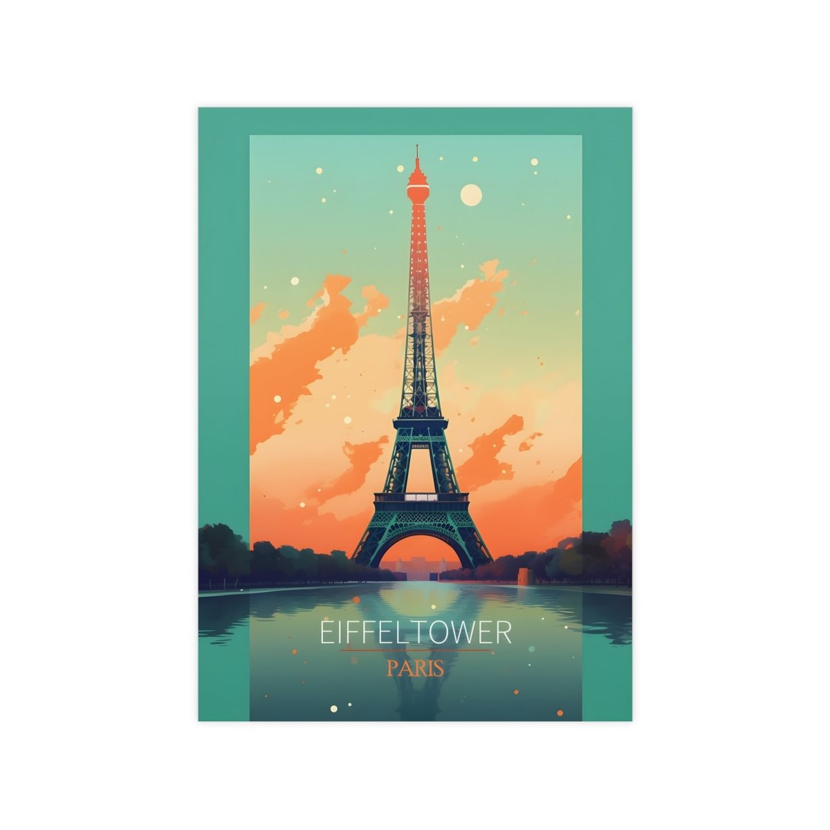 Paris Eiffelturm Poster - Illustration des Eiffelturms in Paris - Poster bei HappyHugPixels