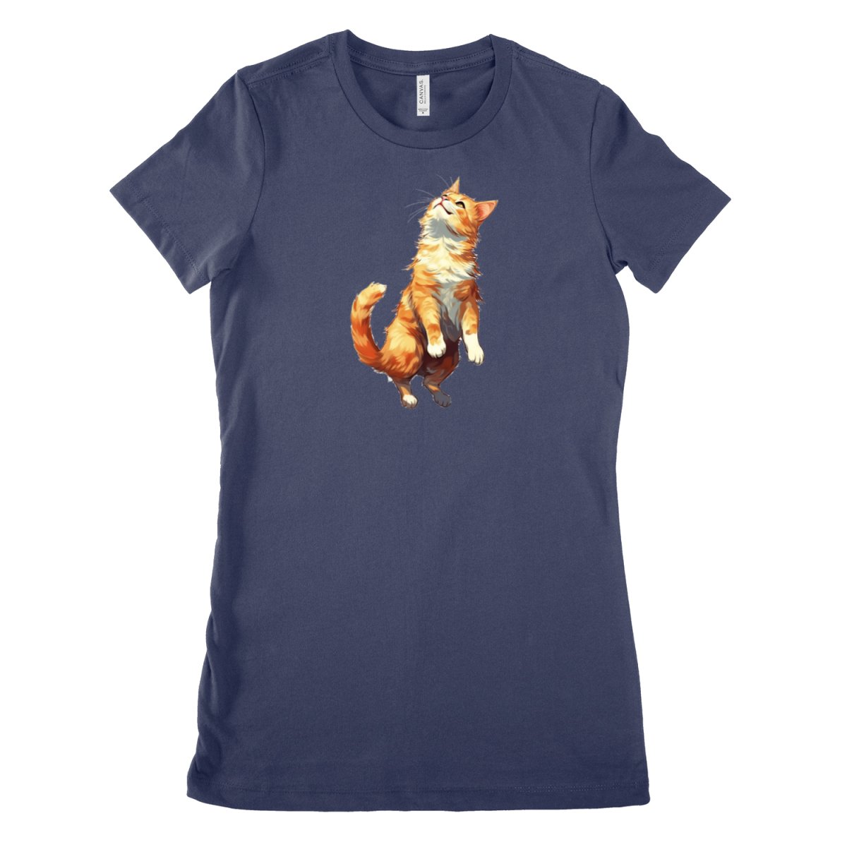 Verspieltes Katzen T - Shirt - Bella & Canvas Favorite - T - Shirt bei HappyHugPixels