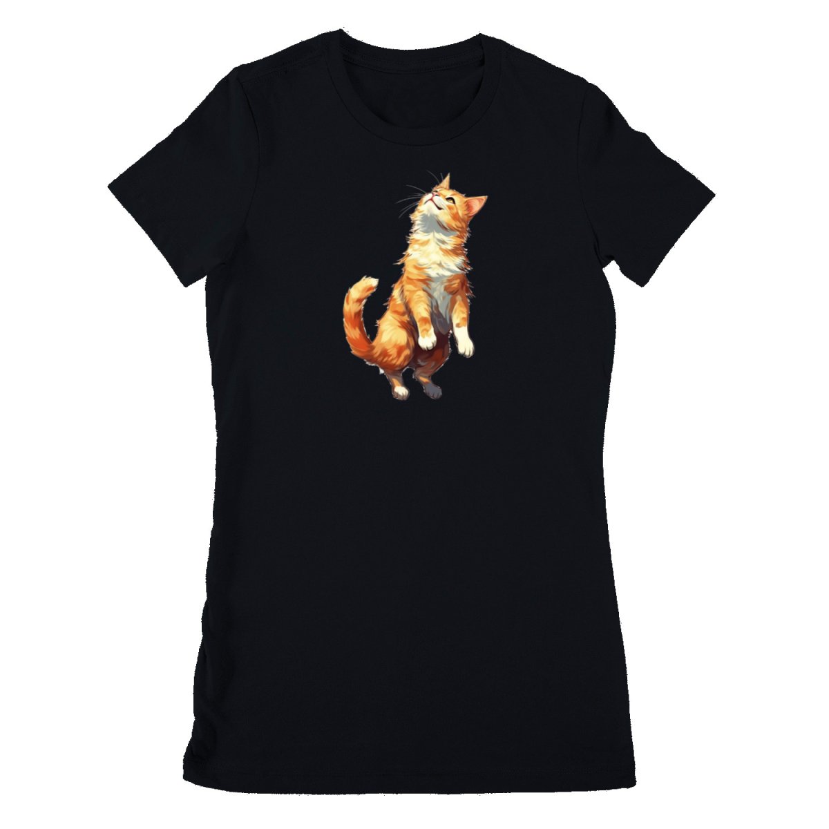 Verspieltes Katzen T - Shirt - Bella & Canvas Favorite - T - Shirt bei HappyHugPixels