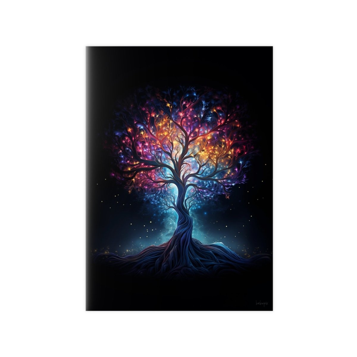 Mystischer Lebensbaum Poster - Verzauberte Nacht – Wandkunst Poster - Poster bei HappyHugPixels