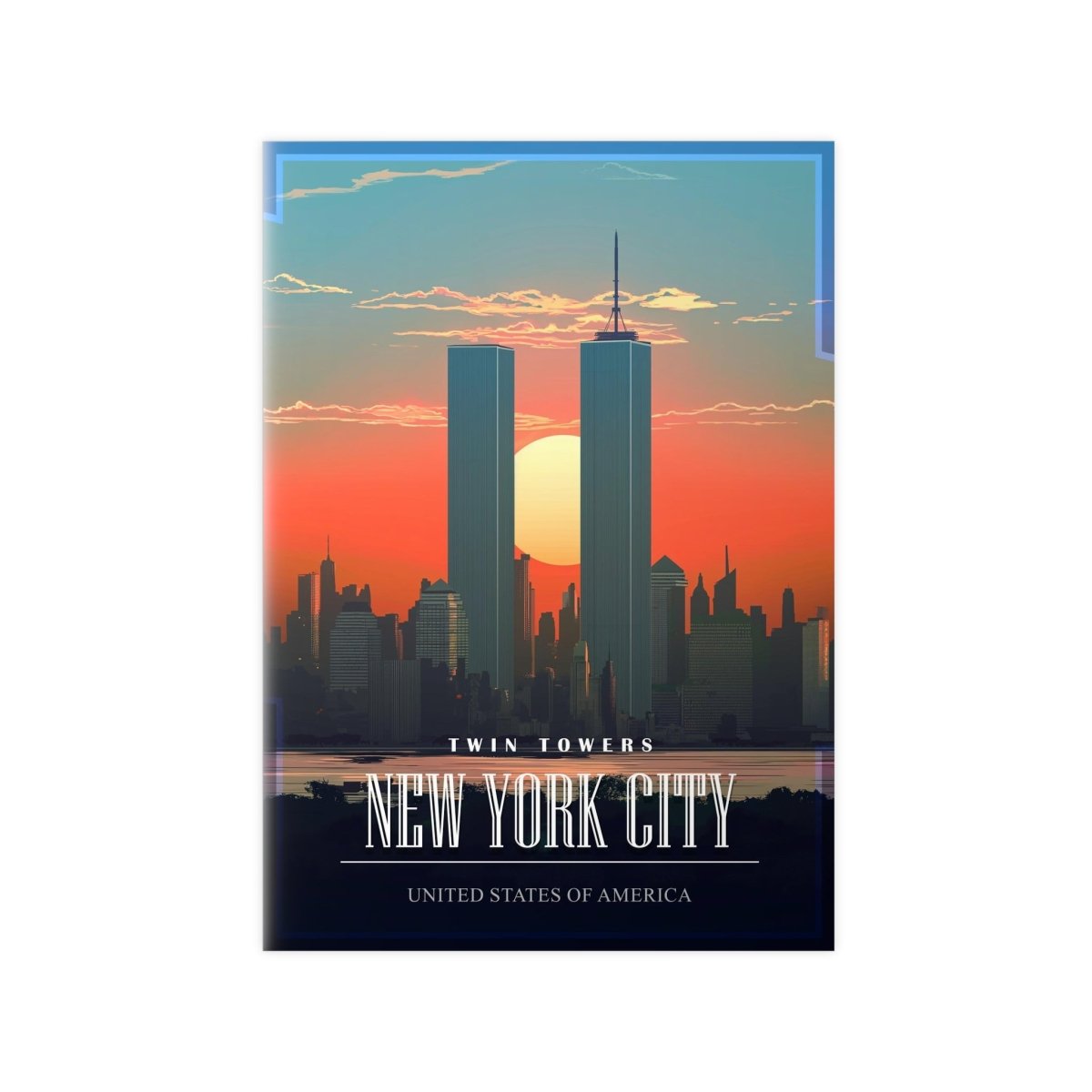 Twin Towers Poster - Vintage New York City - Poster bei HappyHugPixels