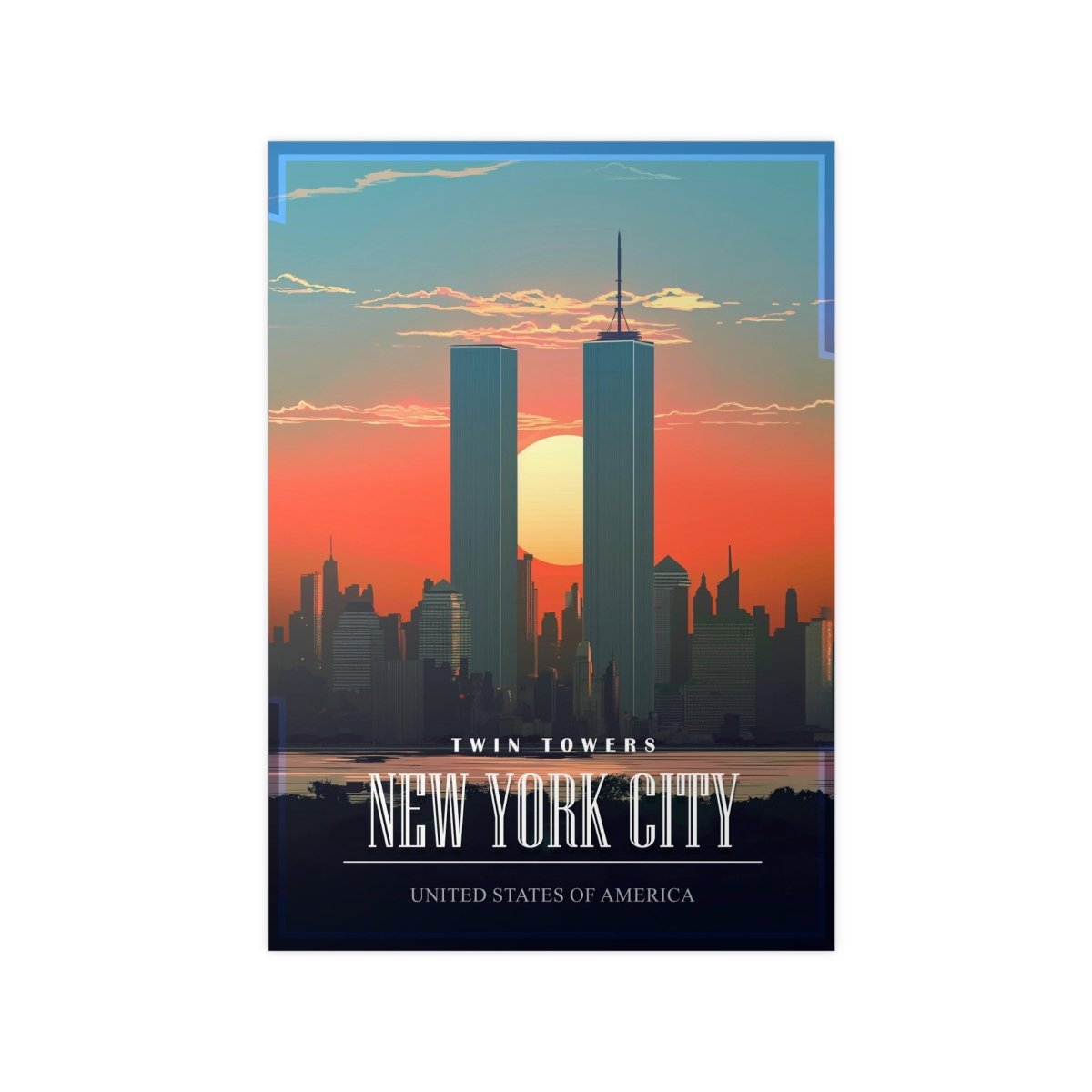 Twin Towers Poster - Vintage New York City - Poster bei HappyHugPixels