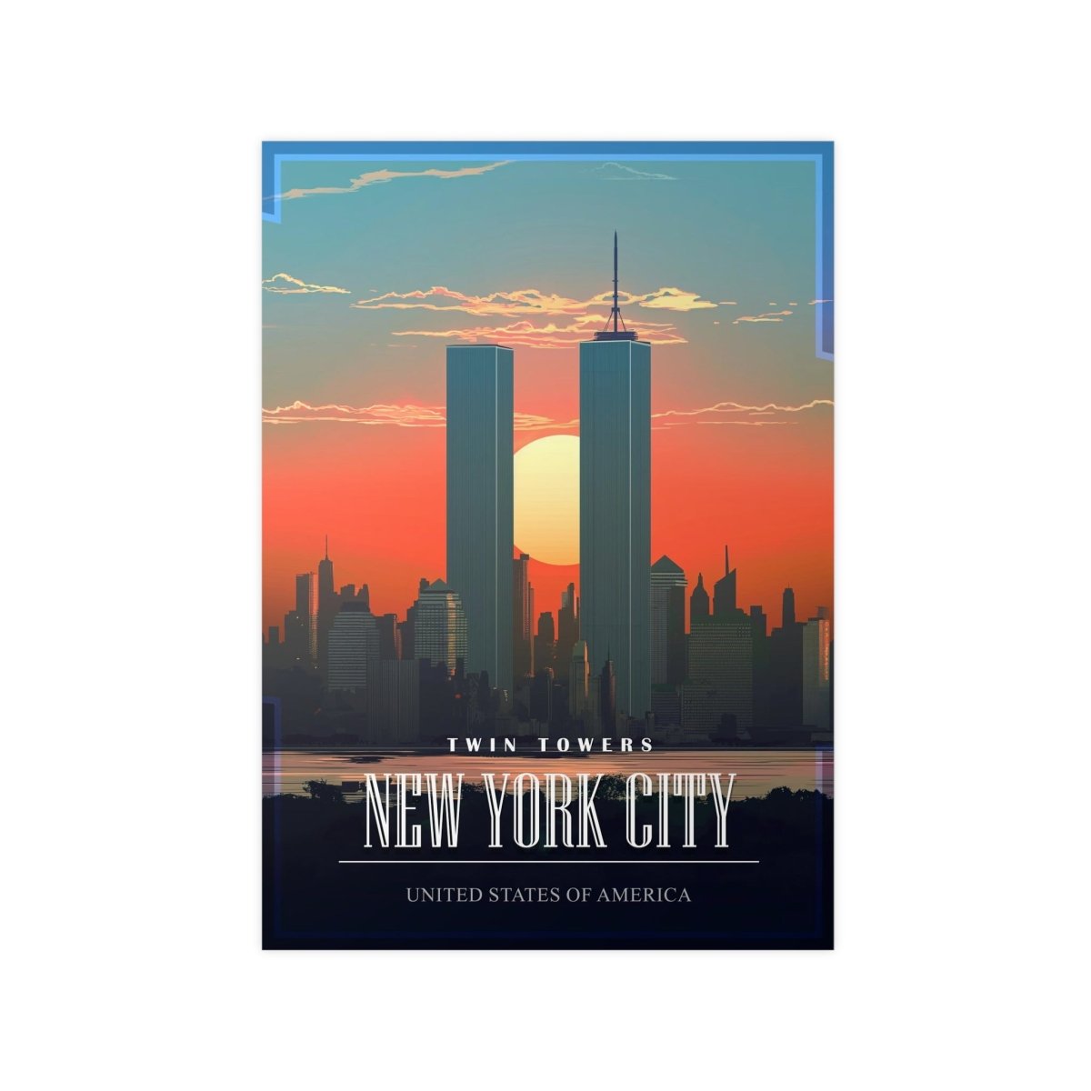 Twin Towers Poster - Vintage New York City - Poster bei HappyHugPixels