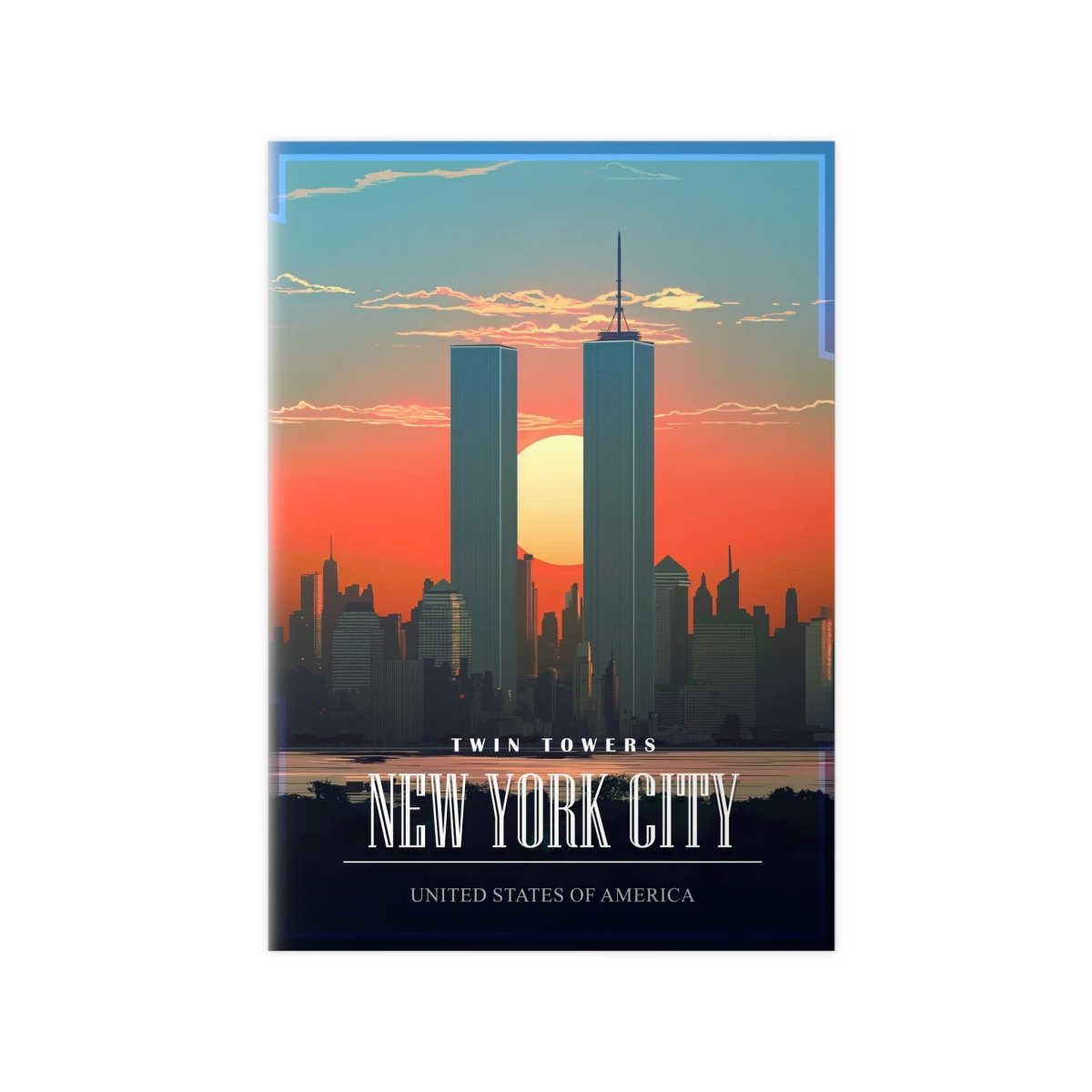Twin Towers Poster - Vintage New York City - Poster bei HappyHugPixels