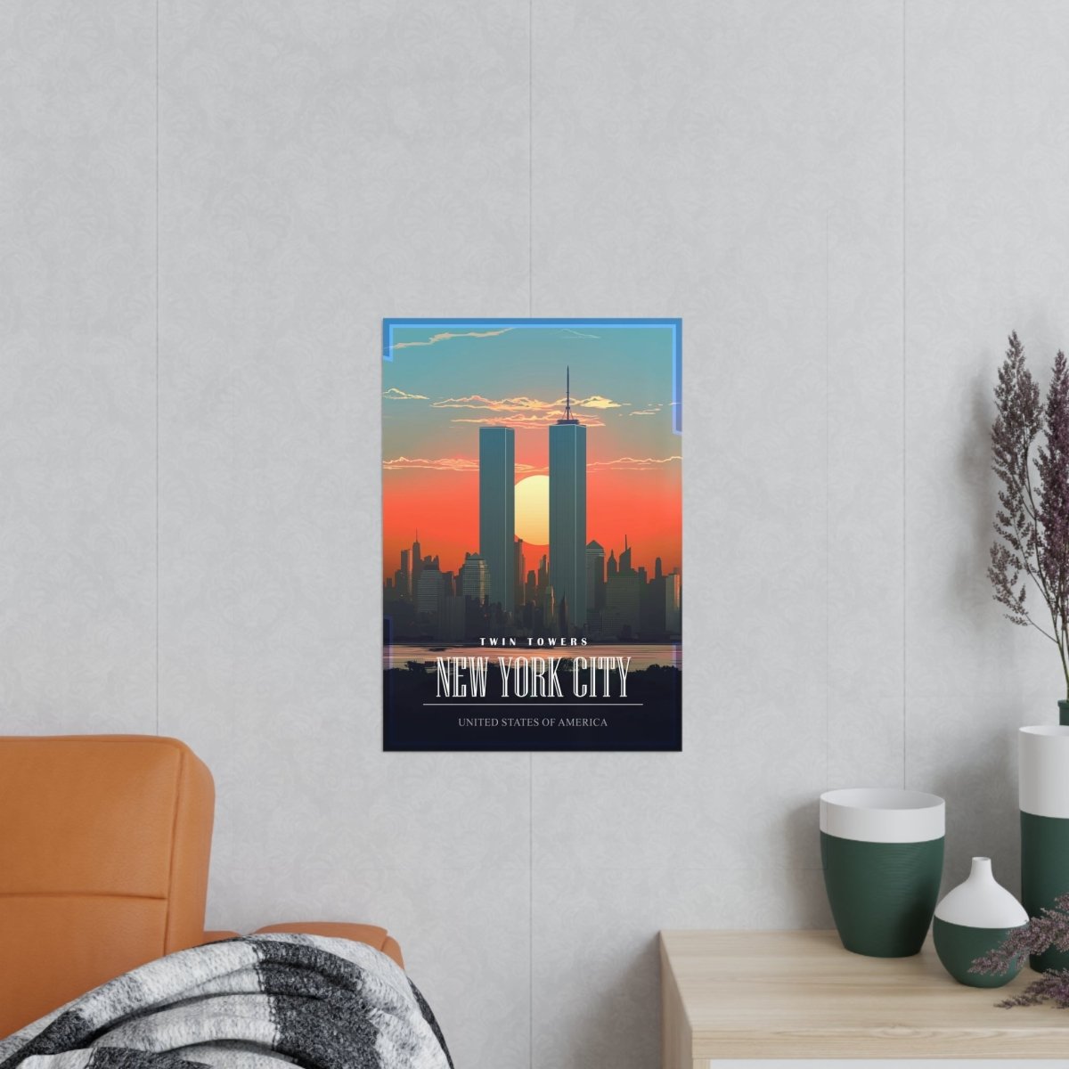 Twin Towers Poster - Vintage New York City - Poster bei HappyHugPixels