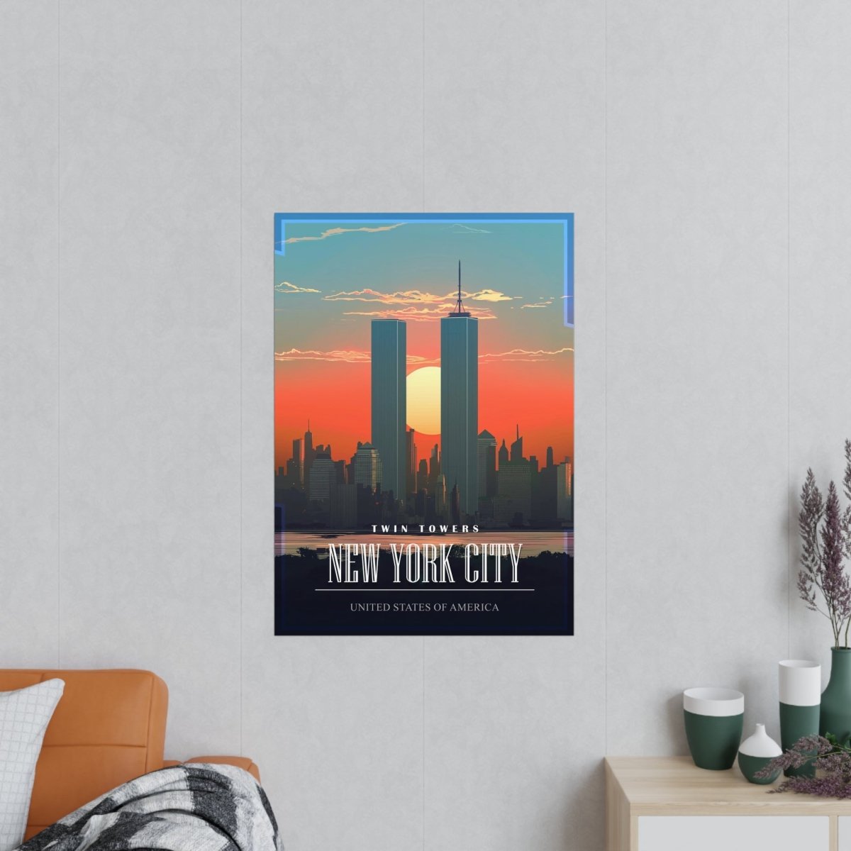 Twin Towers Poster - Vintage New York City - Poster bei HappyHugPixels
