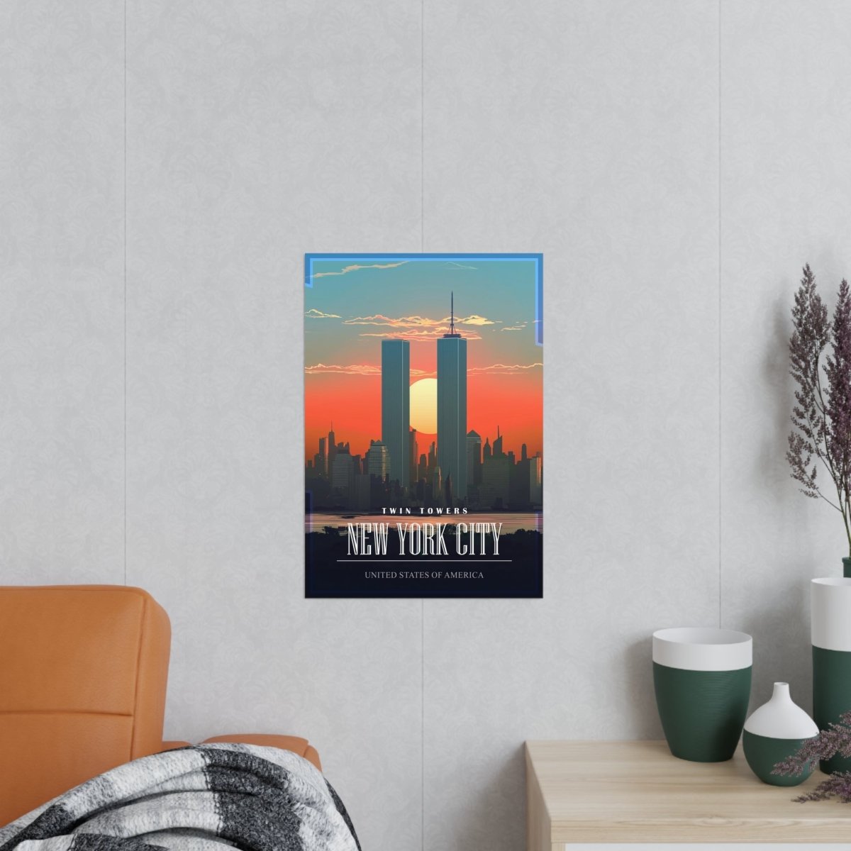 Twin Towers Poster - Vintage New York City - Poster bei HappyHugPixels