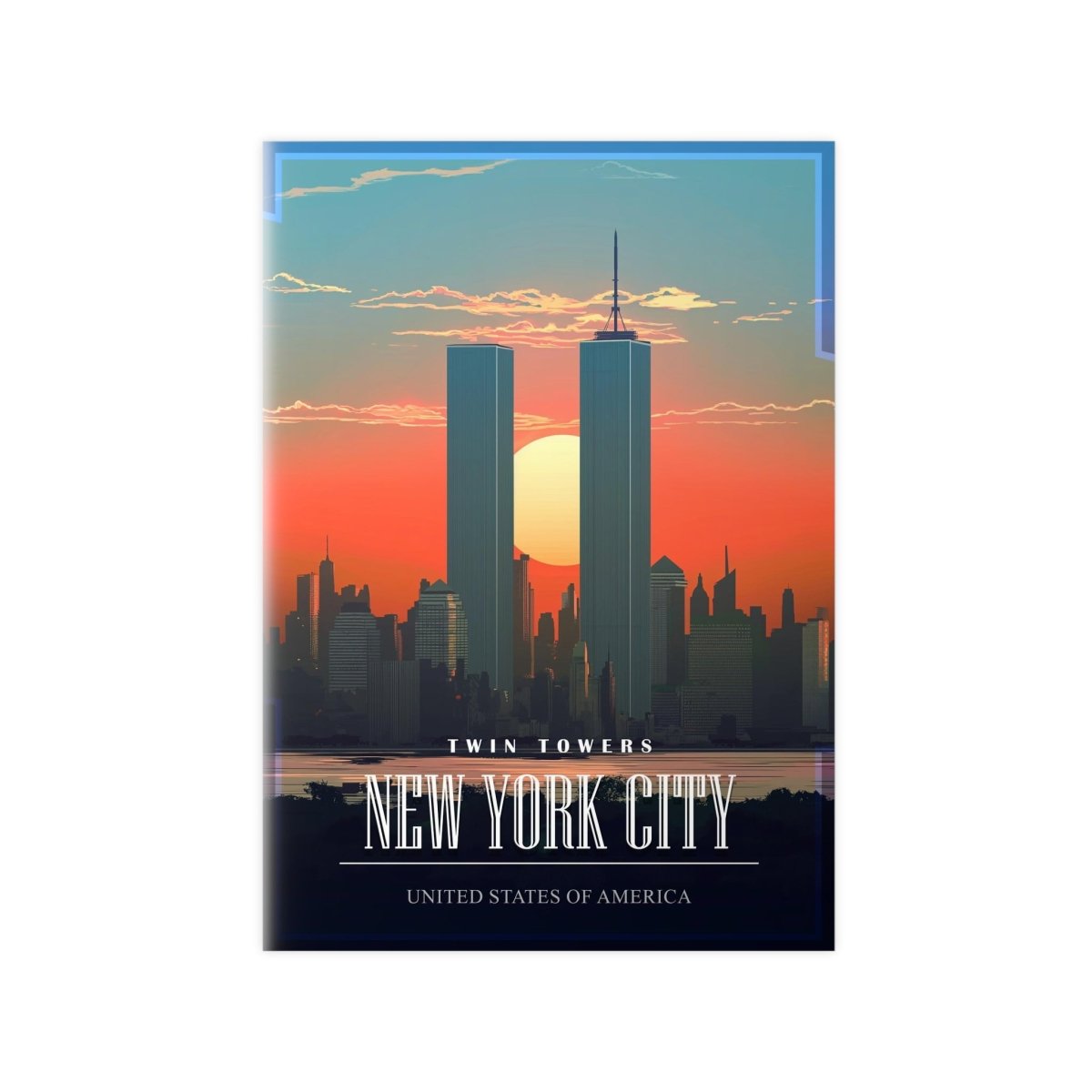 Twin Towers Poster - Vintage New York City - Poster bei HappyHugPixels
