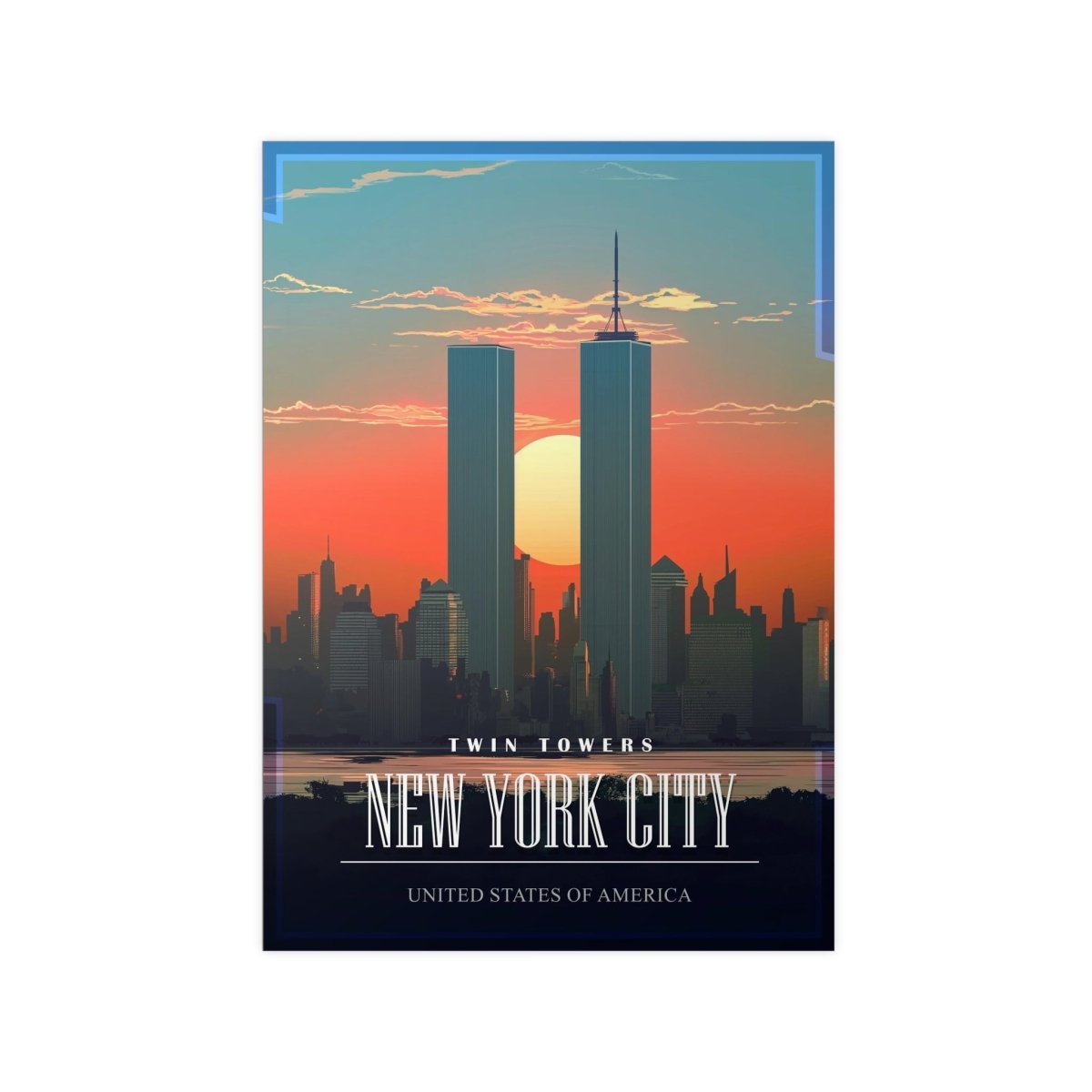 Twin Towers Poster - Vintage New York City - Poster bei HappyHugPixels