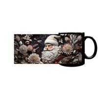 Weihnachtsmann Papierfaltlook Schwarze Tasse – 330ml – Spülmaschinenfest - bei HappyHugPixels