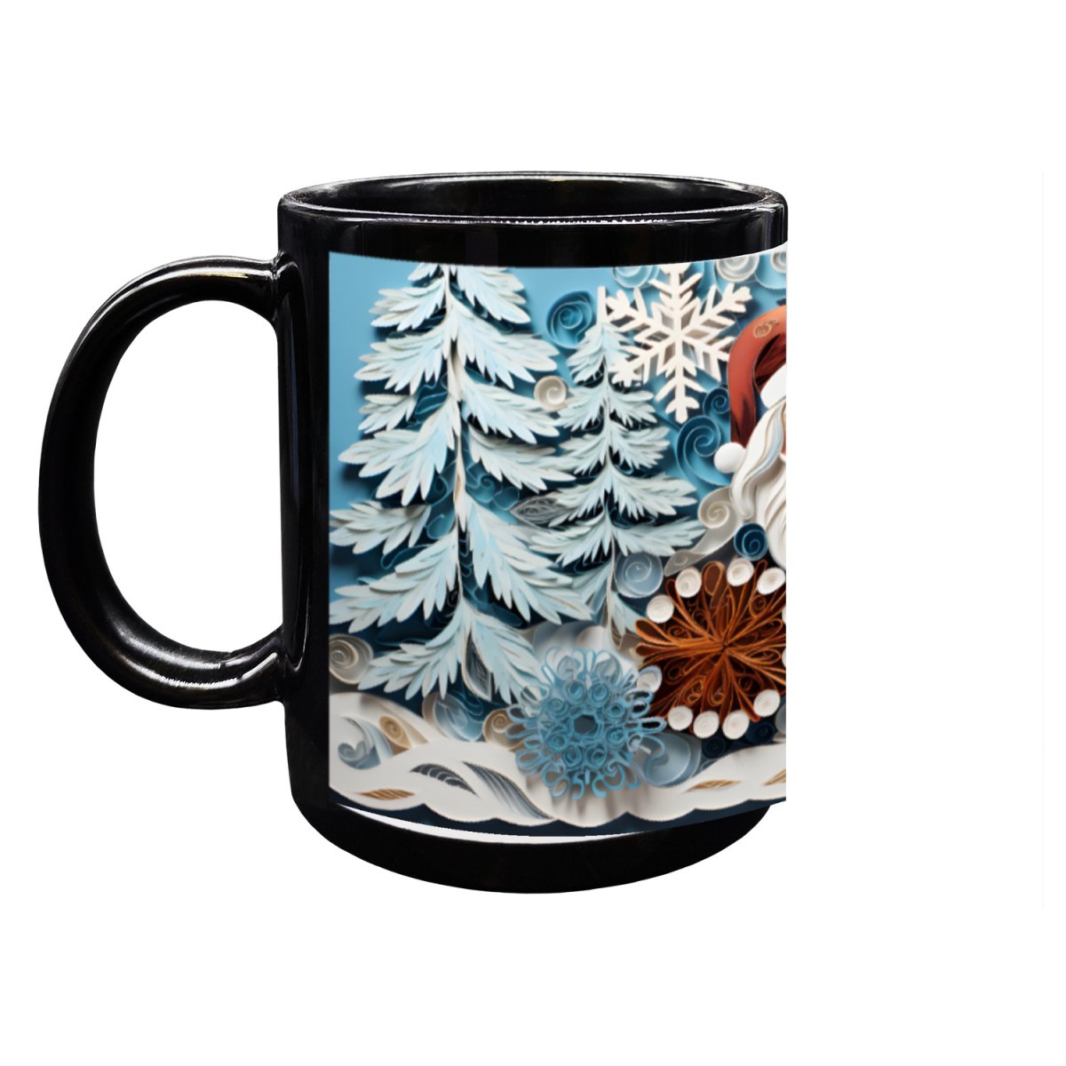 Weihnachtsmänner in Schneelandschaft Tasse – 330ml – Winterliches Design – Spülmaschinenfest - bei HappyHugPixels